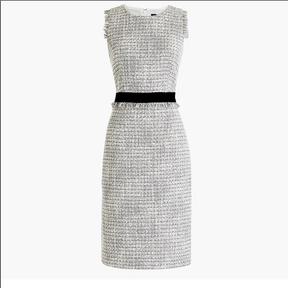 J Crew  Sheath dress in Silver tweed New with Tag